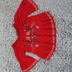 Red embroidered Xhilaration top, size small, boho style